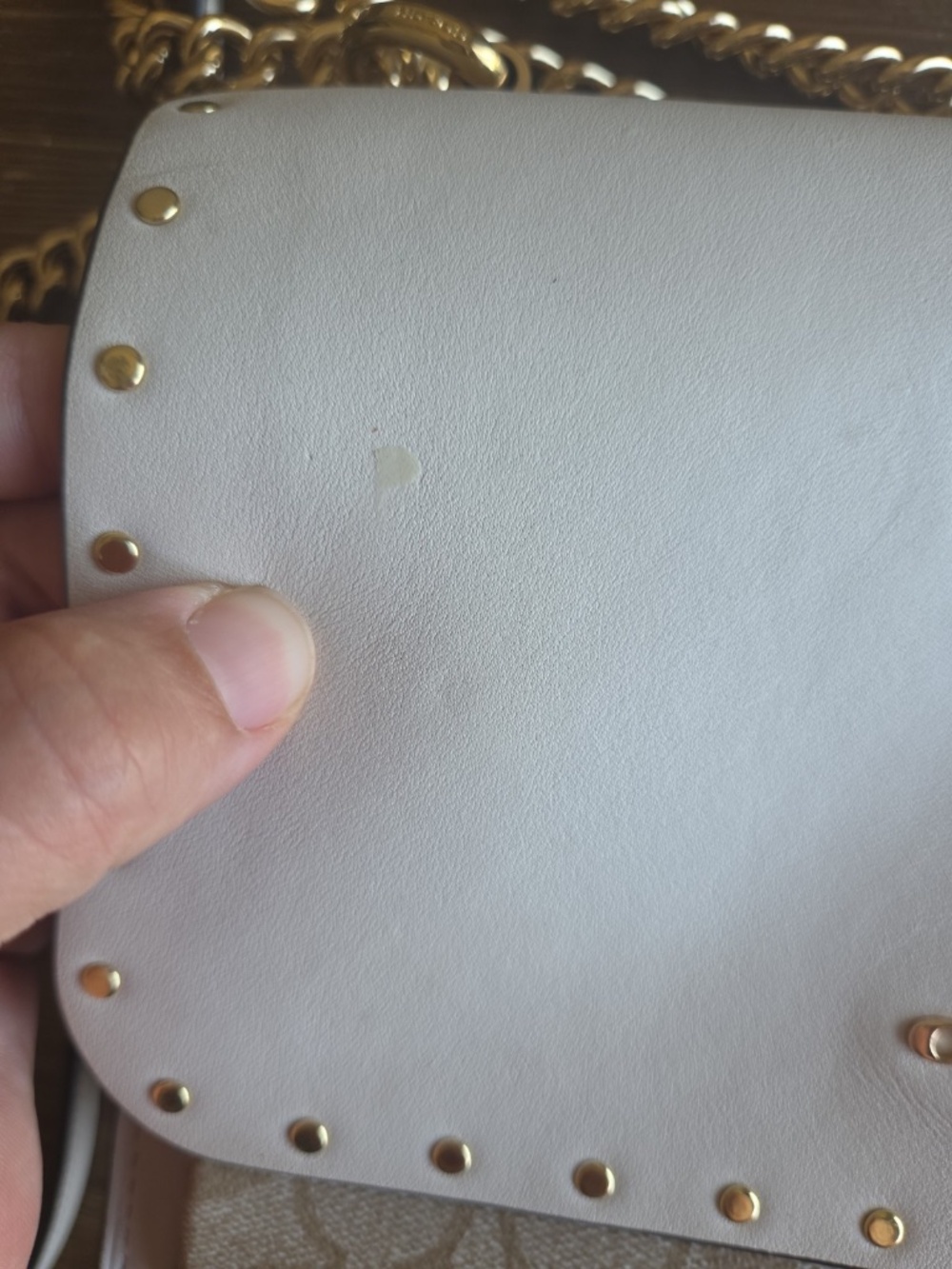 Coach Ivory and Signature Canvas Chain Crossbody with Gold Hardware - Picture 13 of 14